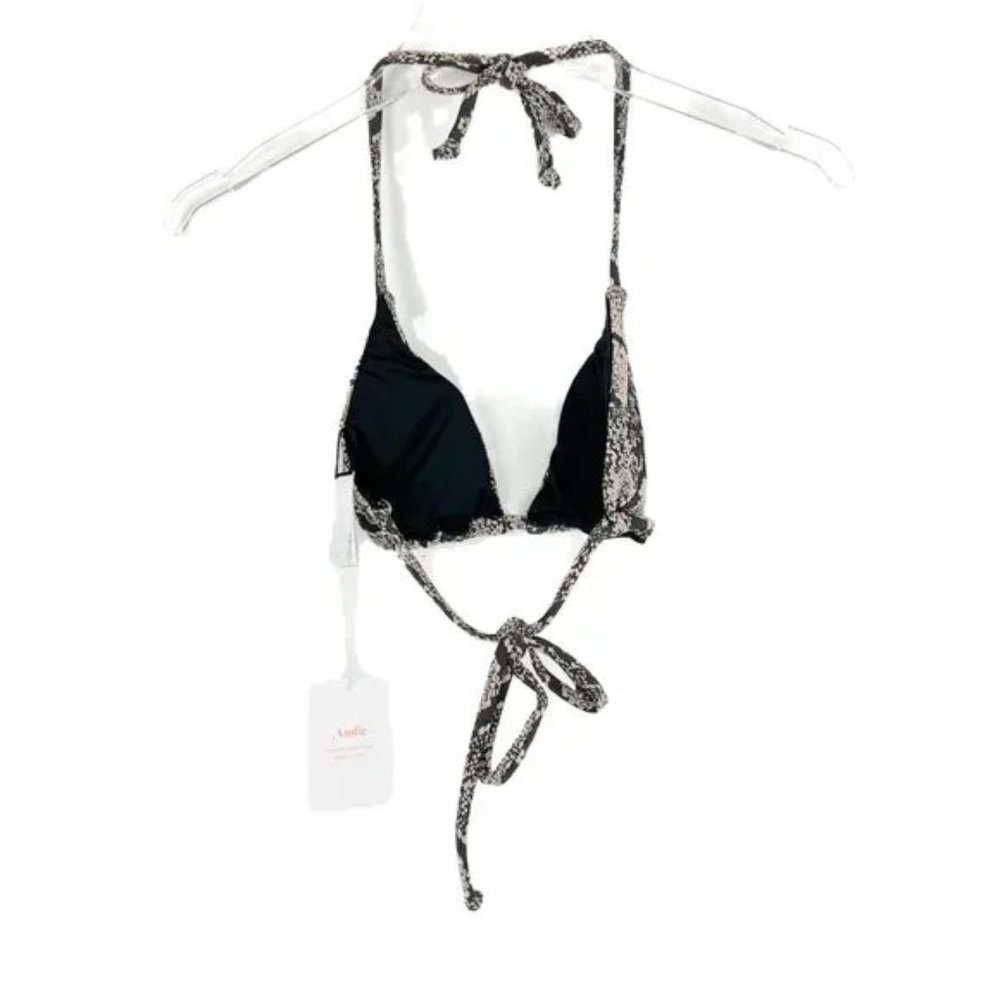 NWT Andie Swim String Bikini Top Textured Snakeskin Print Size Medium M NEW - Picture 3 of 8